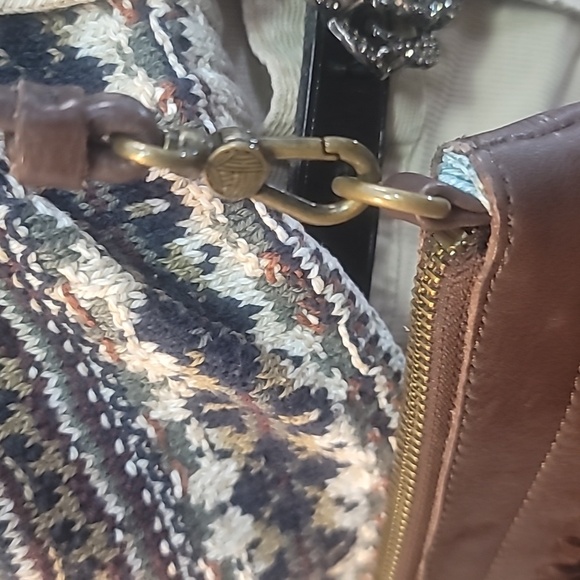 The Sak dark brown leather fringe crossbody purse bohemian hippie 70's style - Picture 4 of 10